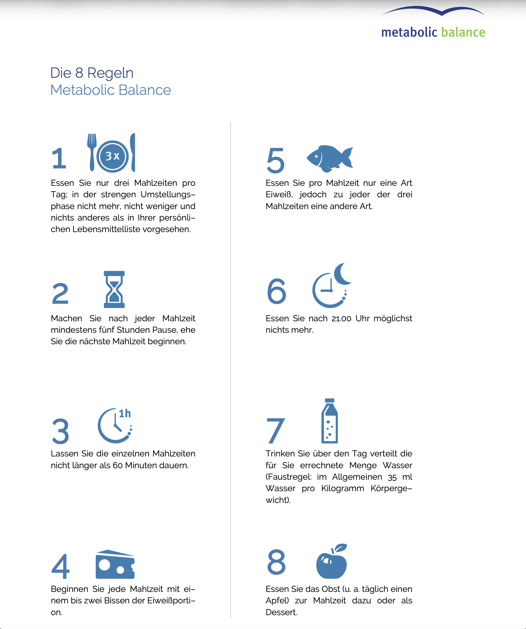 Die 8 Regeln im Alltag